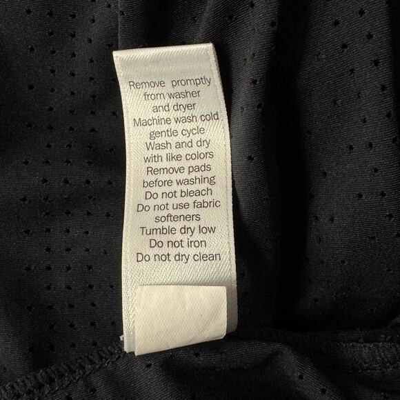 Athleta X-Large Full Force 2-in-1 Tank Top Perforated Criss-Cross Stretch Black - Picture 10 of 10